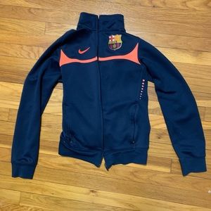 Nike Mens Small FC Barcelona Sweartshirt Zipper